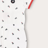 Polo collar overalls - red