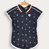 Polo collar overalls - Navy