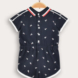 Polo collar overalls - Navy
