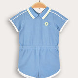 Polo collar overalls - blue