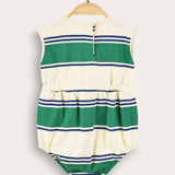 Striped Baby Overalls - Green
