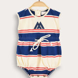 Striped Baby Overalls - Royal