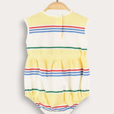 Striped Baby Overalls - Yellow