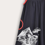 Country House Pattern Saree - Navy