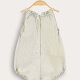 Overalls with floral embroidery - mint