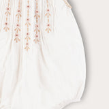 Overalls with floral embroidery - cream