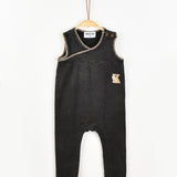 Denim overalls with buttons - gray