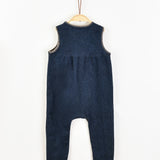 Denim overalls with buttons - Navy