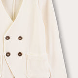Thin waffle-knit blazer - cream