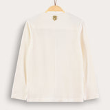 Thin waffle-knit blazer - cream