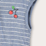 Striped button-down vest - blue