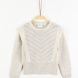 Knit sweater with vest combination - Stone
