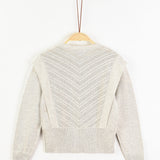 Knit sweater with vest combination - Stone
