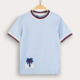 Crocheted square shirt - S/K - Blue