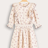 Floral dress with embroidery - pink