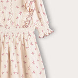Floral dress with embroidery - pink