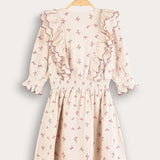 Floral dress with embroidery - pink
