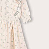Floral dress with frosted embroidery - red