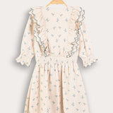 Floral dress with frosted embroidery - red