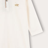 Polo dress with collar - cream