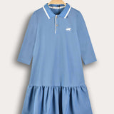 Polo dress with collar - blue