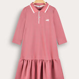 Polo dress with collar - pink