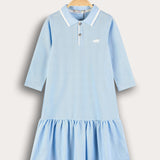 Polo dress with collar - light blue