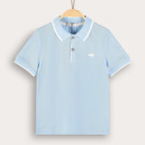 Polo shirt with collar - light blue