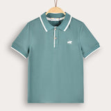 Polo shirt with collar - green