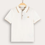 Polo shirt with collar - cream