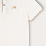 Polo shirt with collar - cream