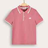 Polo shirt with collar - pink