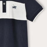 Color Block Polo Shirt - Navy
