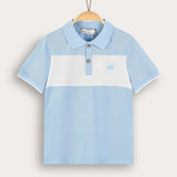 Color Block Polo Shirt - Light Blue
