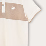 Color Block Polo Shirt - Cream