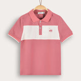 Color Block Polo Shirt - Pink