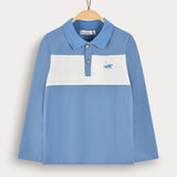 Color Block Polo Shirt - Blue