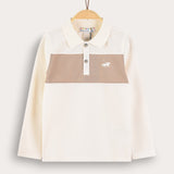 Color Block Polo Shirt - Cream