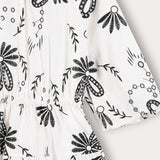 Floral dress with wide sleeves - black