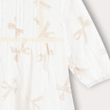 Embellished bow tie dress - beige