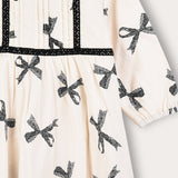Embellished bow tie dress - black