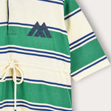 Striped dress with collar - green