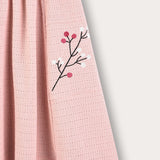 Side embroidery skirt - pink