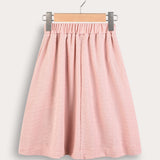 Side embroidery skirt - pink