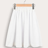 Side embroidery skirt - cream