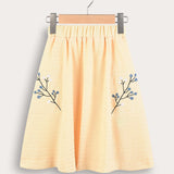 Side embroidery skirt - yellow