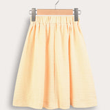 Side embroidery skirt - yellow