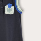 Sari-sari with flower and collar - Navy