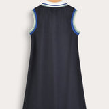 Sari-sari with flower and collar - Navy