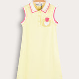 Sarong with flower and collar - yellow